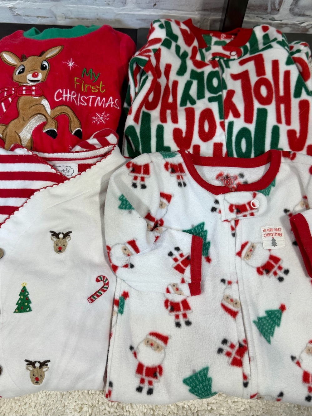Mud Pie Kids Holiday Pajama Sets - Red, White & Green
